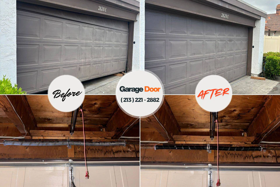 Before and after: garage door repair Sunny Isles Beach, FL